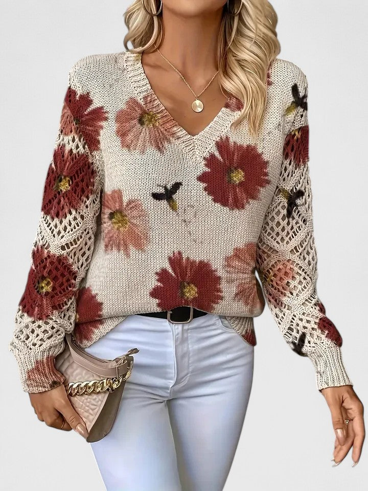 Aurélie | Chic Floral Knit Pullover