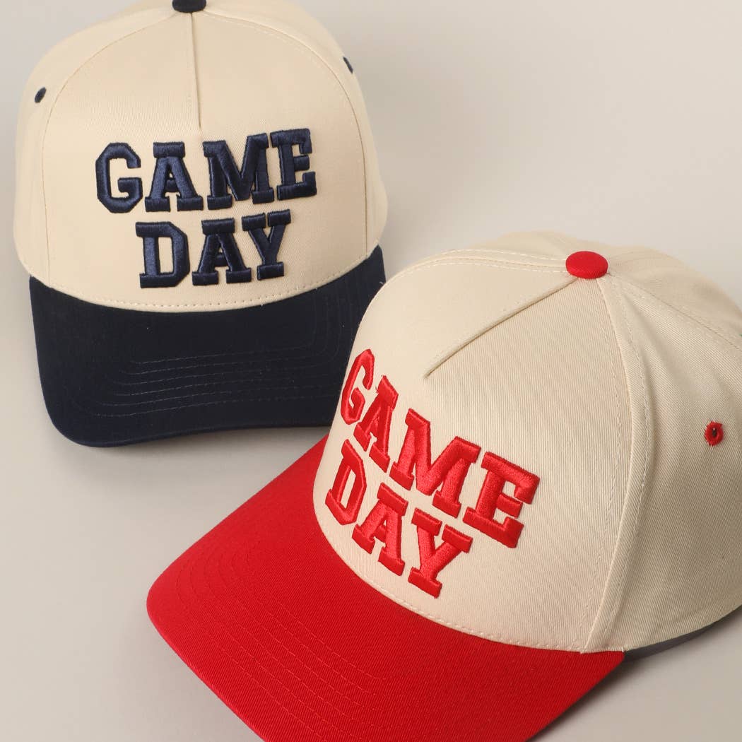 GAME DAY 3D Letter Embroidered Two-Tone Trucker Hat