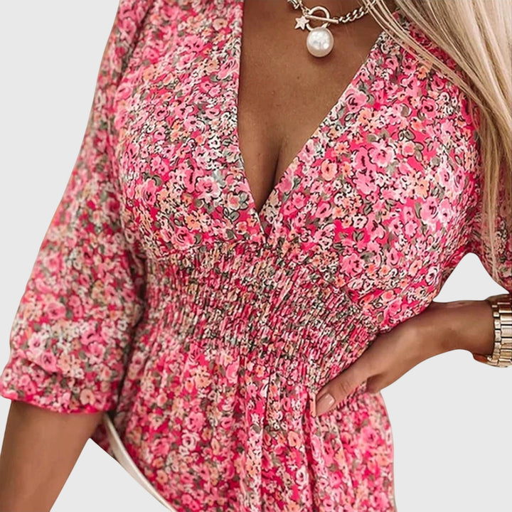 Annie | Floral Print Puff Sleeve Dress