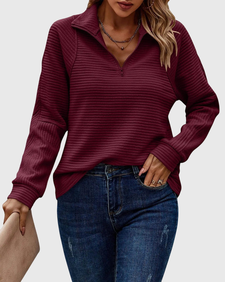 Molly | Stylish Half-Zip Knit Sweater