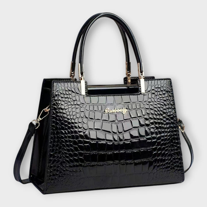 Olivia - Shiny Crocodile-Patterned Handbag