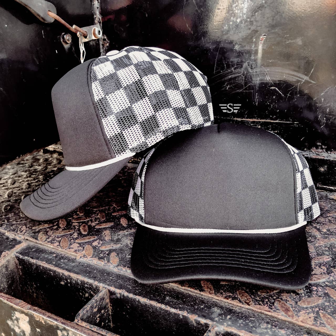 Checkered Mesh Back Cap