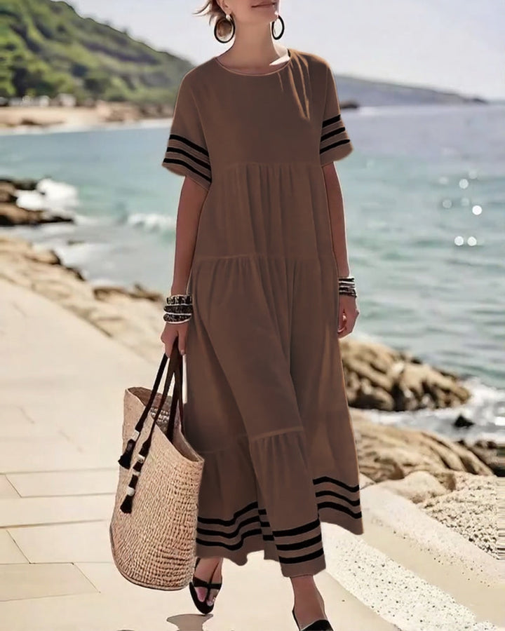 Chic Short Sleeve Vacation Dress
