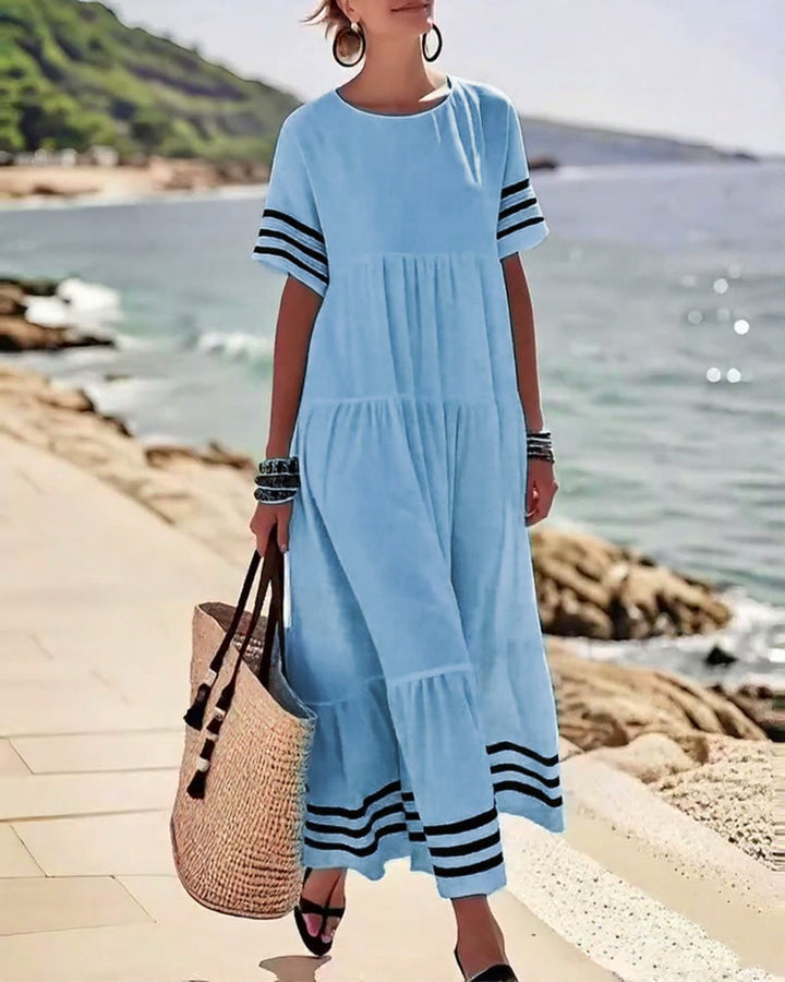 Chic Short Sleeve Vacation Dress