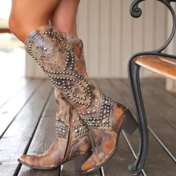 Mary - Knee-High Western Boots