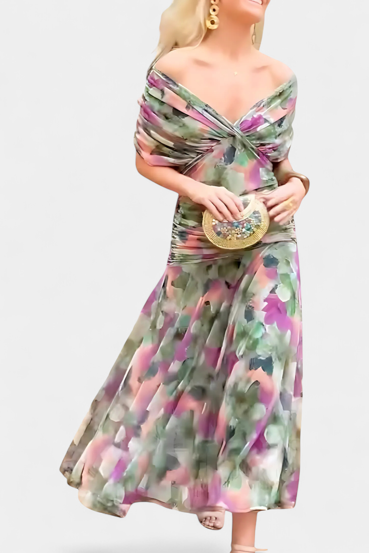 Alondra™ V-Neck Long Floral Dress