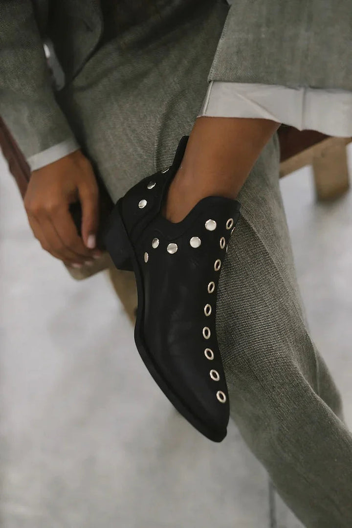 Brenda | Studded Pointed-Toe Ankle Boot