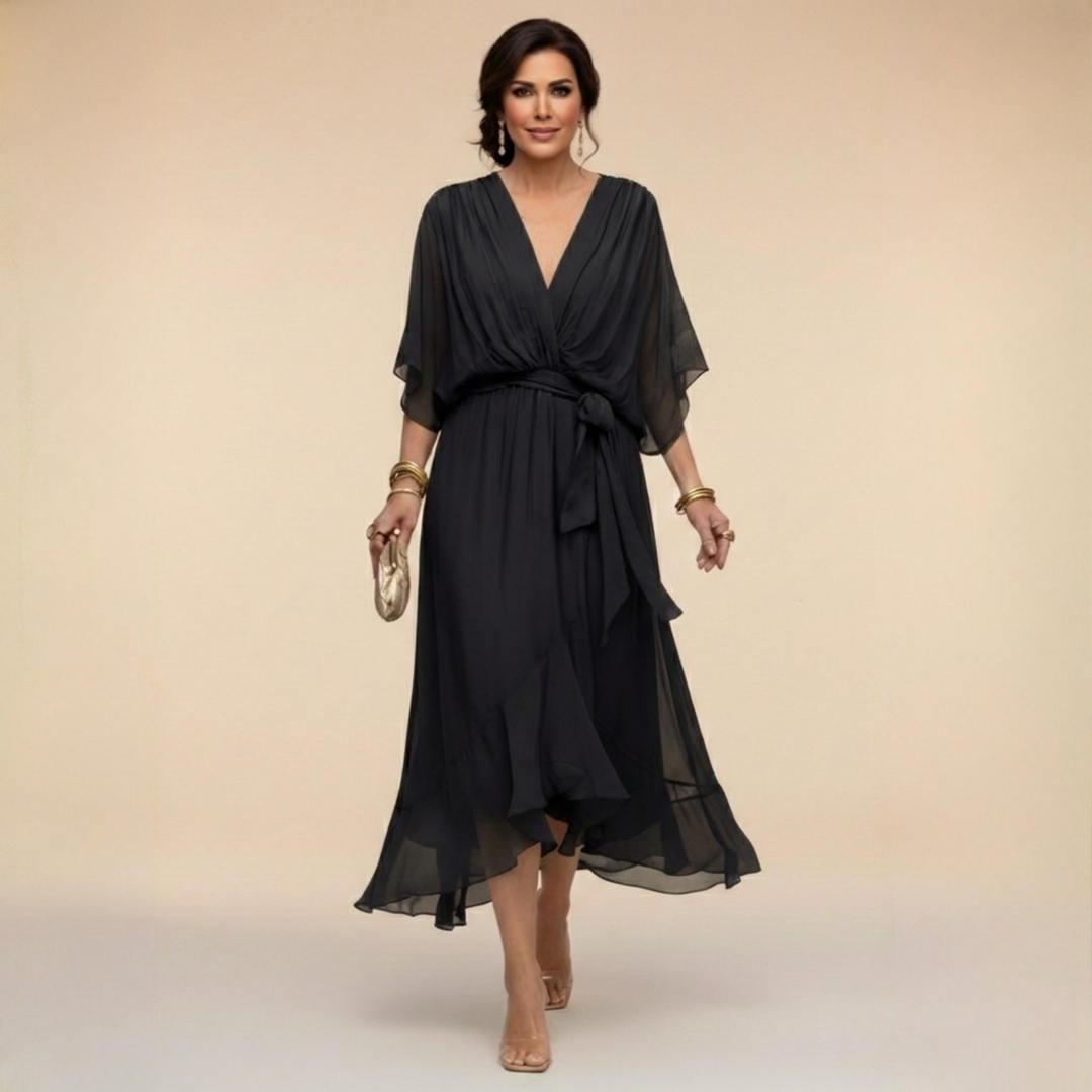 Monica | Sophisticated V-Neck Dress
