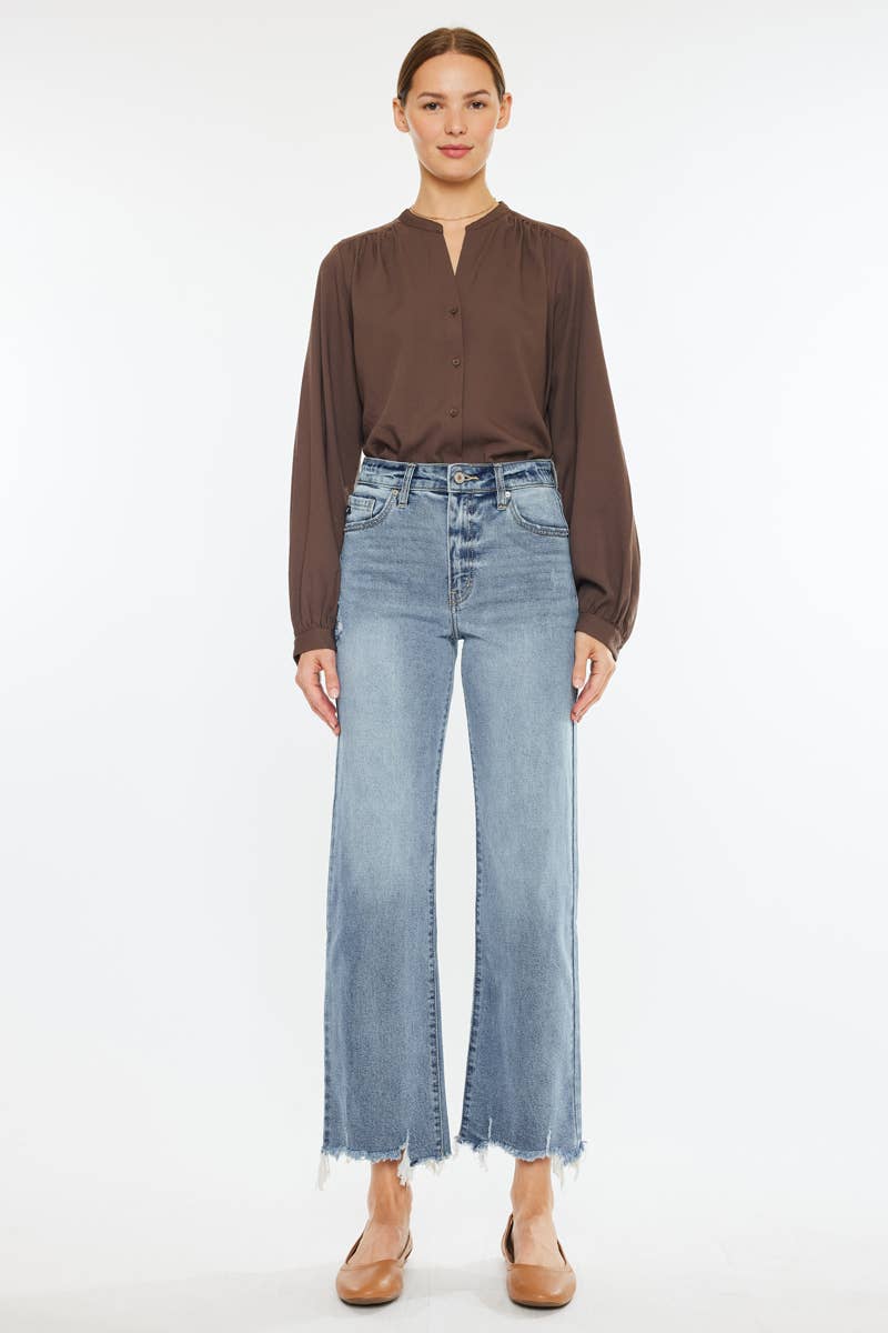 HIGH RISE SLIM WIDE LEG JEANS