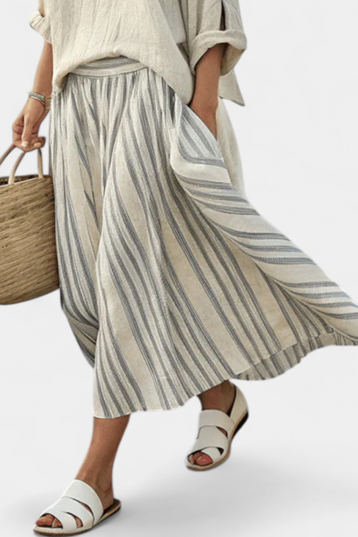 Aurcyn | Striped Skirt Ensemble