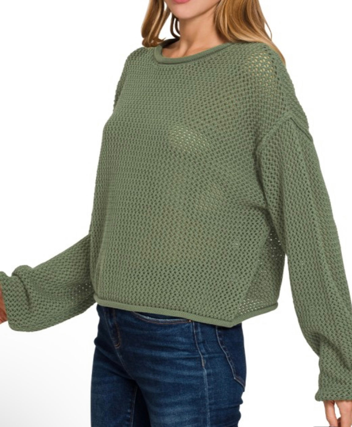 Knit drop shoulder sweater