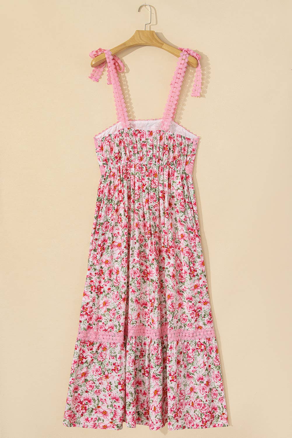 Floral Lace Tied Strap Empire Waist Maxi Dress | 3 Colors