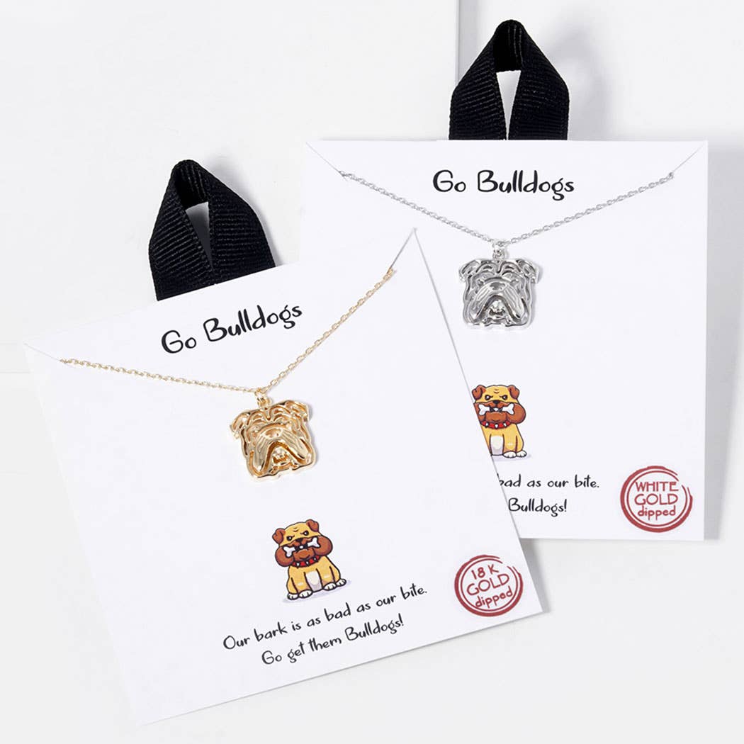 Gold-Dipped Bulldog Pendant Necklace