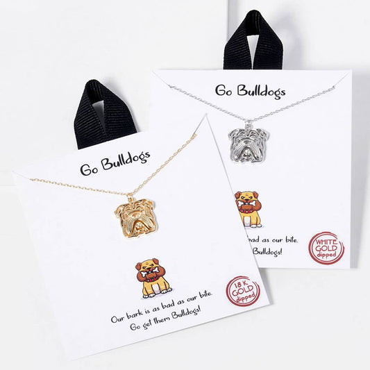 Gold-Dipped Bulldog Pendant Necklace