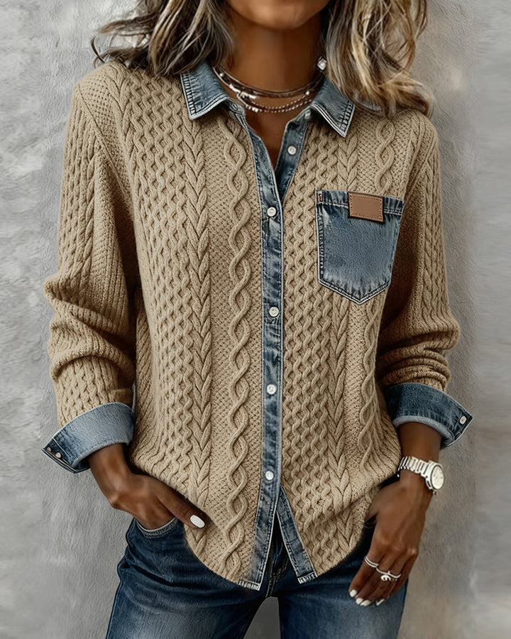 Mabel | Cozy Knit Denim Sweater
