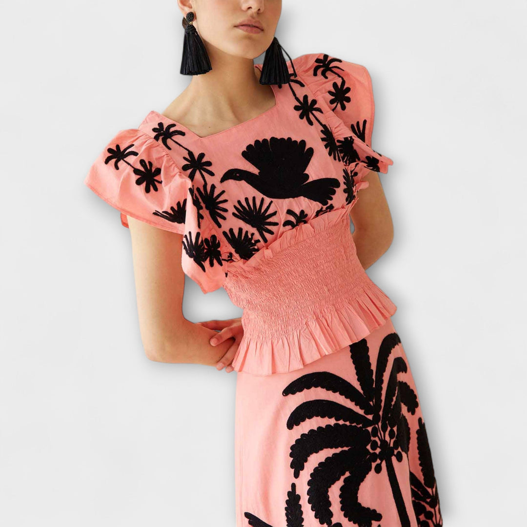 Amy - Stylish Palm Tree Print Dress