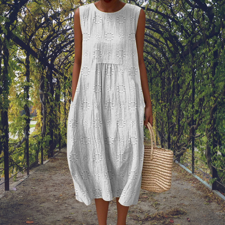 Aikaterini – Chic Sleeveless Dress with Convenient Pockets