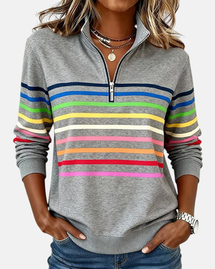 Vienna | Vibrant Striped Zip-Up Hoodie