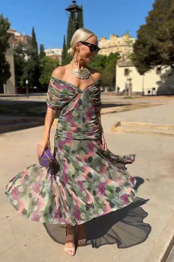 Chic V-Neck Maxi Dress for Enchanting Parties