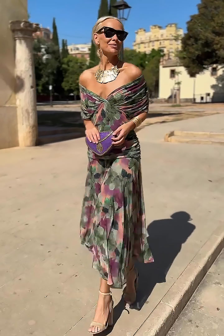 Chic V-Neck Maxi Dress for Enchanting Parties