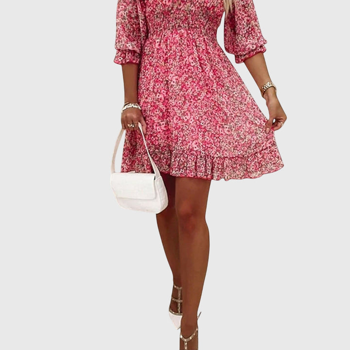 Annie | Floral Print Puff Sleeve Dress
