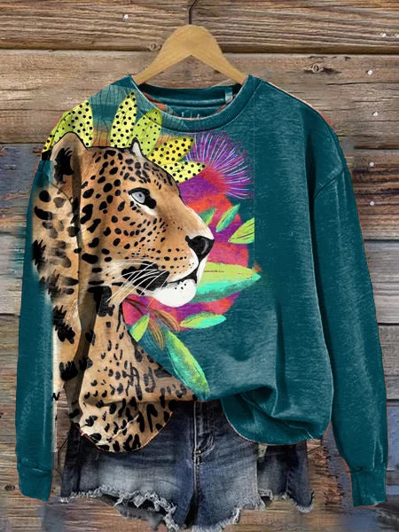 Stylish Printed Crew Neck Sweater