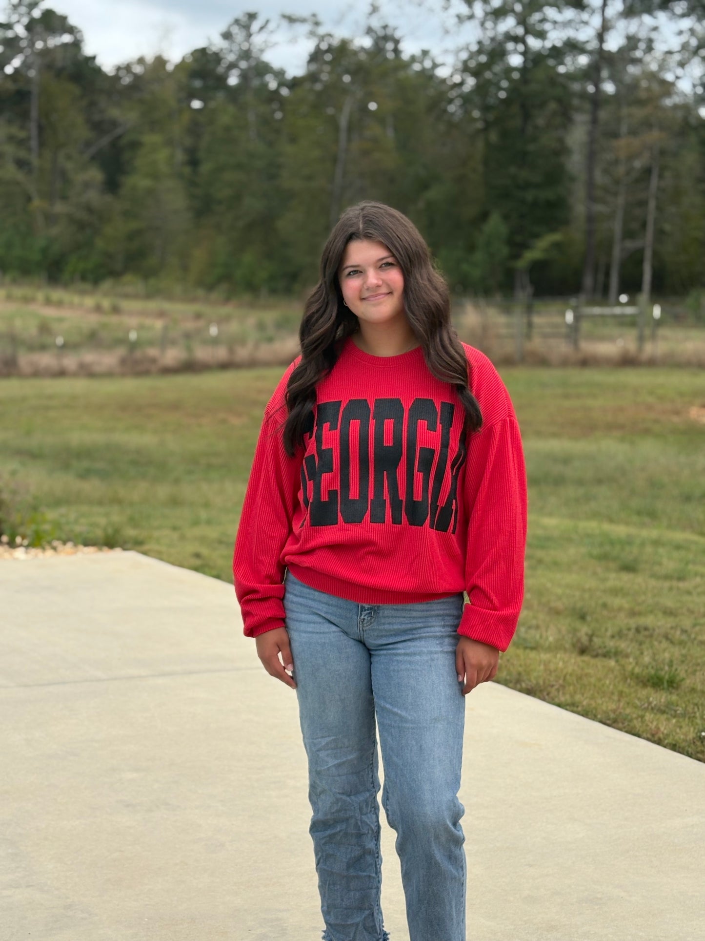 T1770C  Georgia Comfy Oversize Graphic Sweatshirt, Gameday