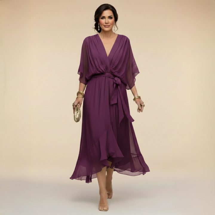 Monica | Sophisticated V-Neck Dress
