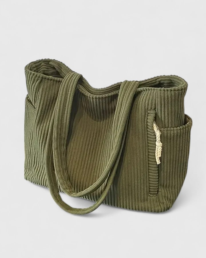 Liorane | Elegant Ribbed Tote Bag with Chic Cord Accents