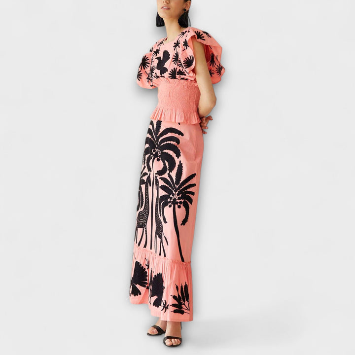 Amy - Stylish Palm Tree Print Dress