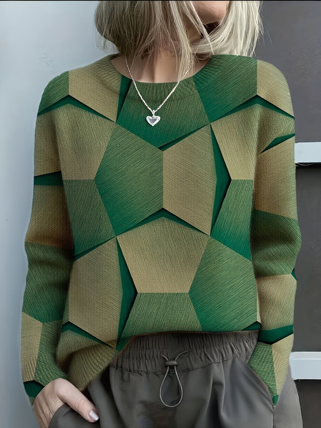 LUCIA – Geometric Colorblock Knit Sweater