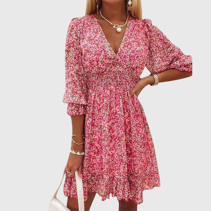 Annie | Floral Print Puff Sleeve Dress