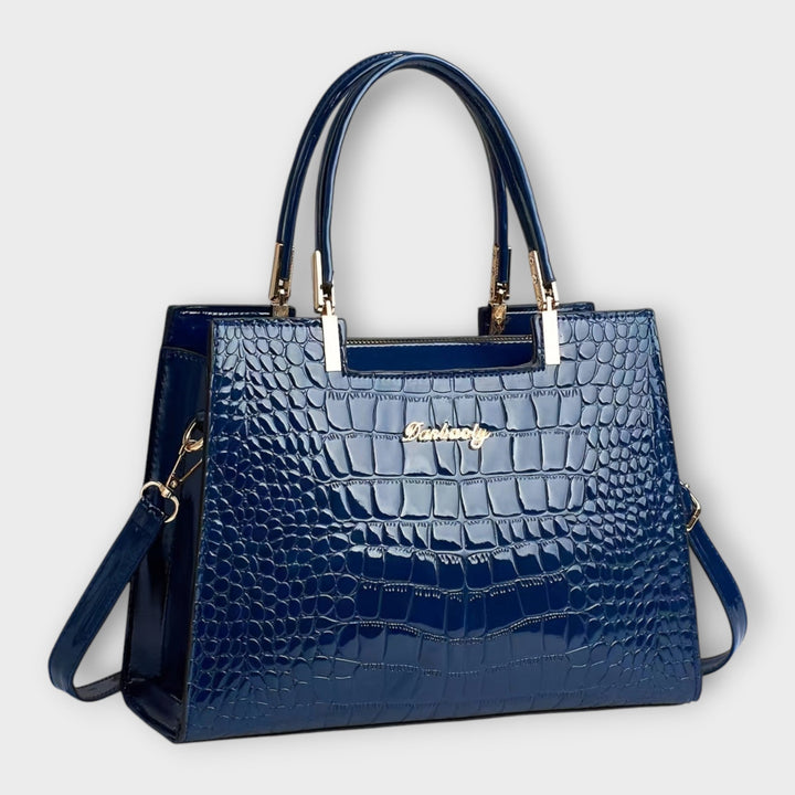 Olivia - Shiny Crocodile-Patterned Handbag