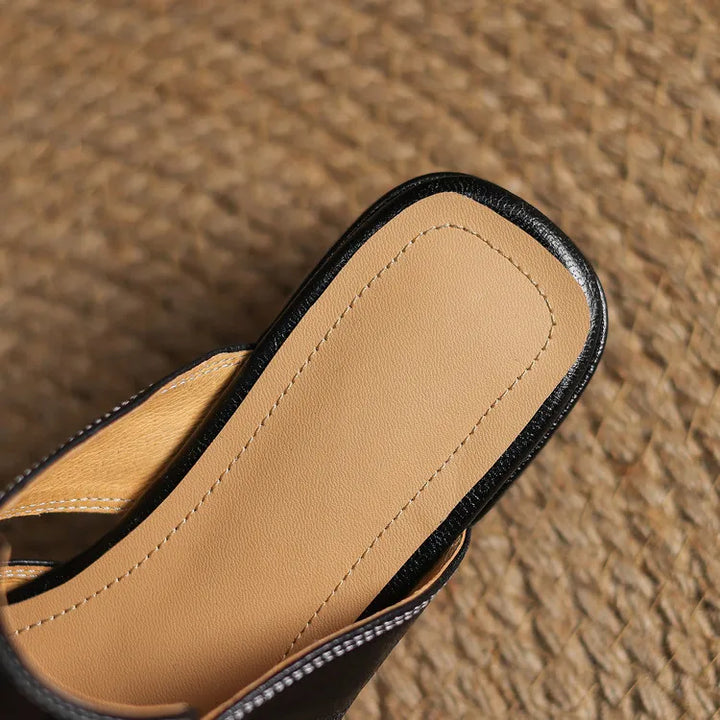Andie Authentic Leather Slip-On Mules