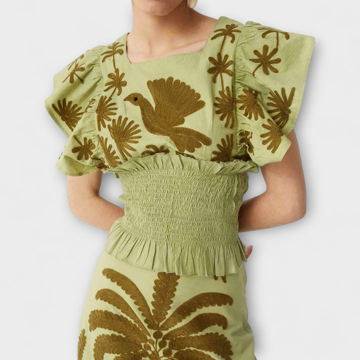 Amy - Stylish Palm Tree Print Dress