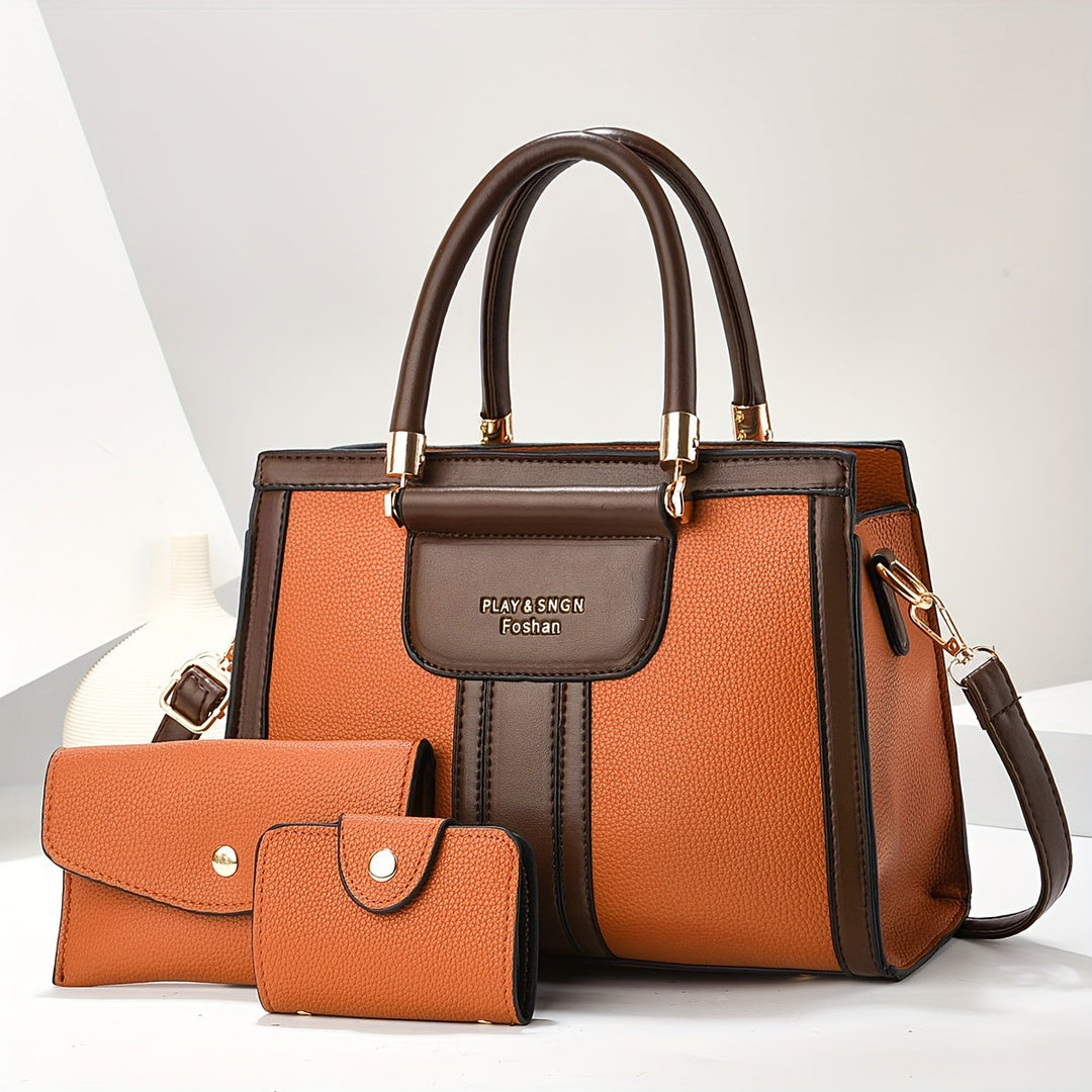 Luna - Sophisticated 3-Piece Leather Handbag Collection
