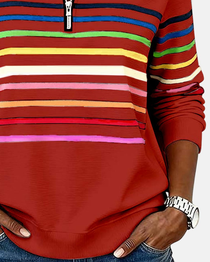 Vienna | Vibrant Striped Zip-Up Hoodie