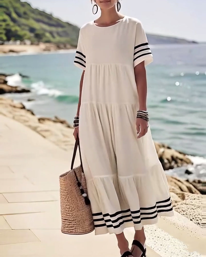 Chic Short Sleeve Vacation Dress