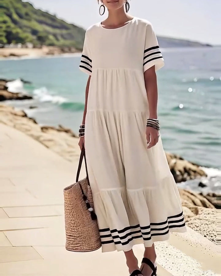 Chic Short Sleeve Vacation Dress