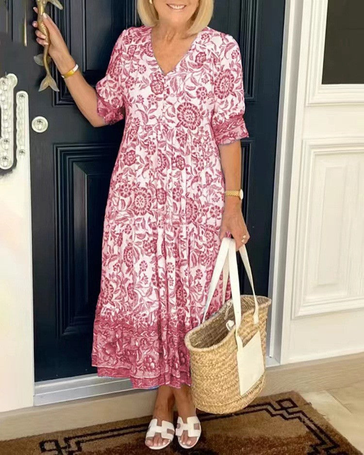 Keisha | Floral V-Neck Dress