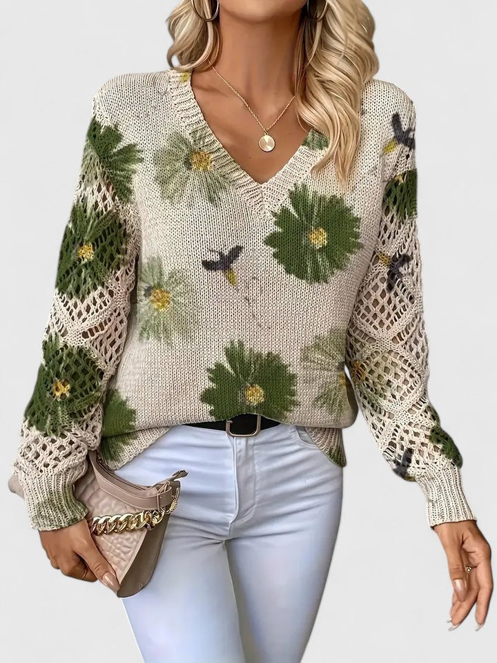 Aurélie | Chic Floral Knit Pullover