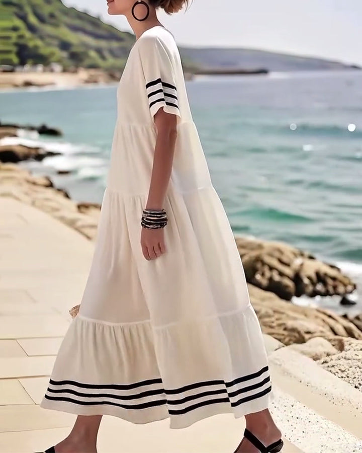 Chic Short Sleeve Vacation Dress