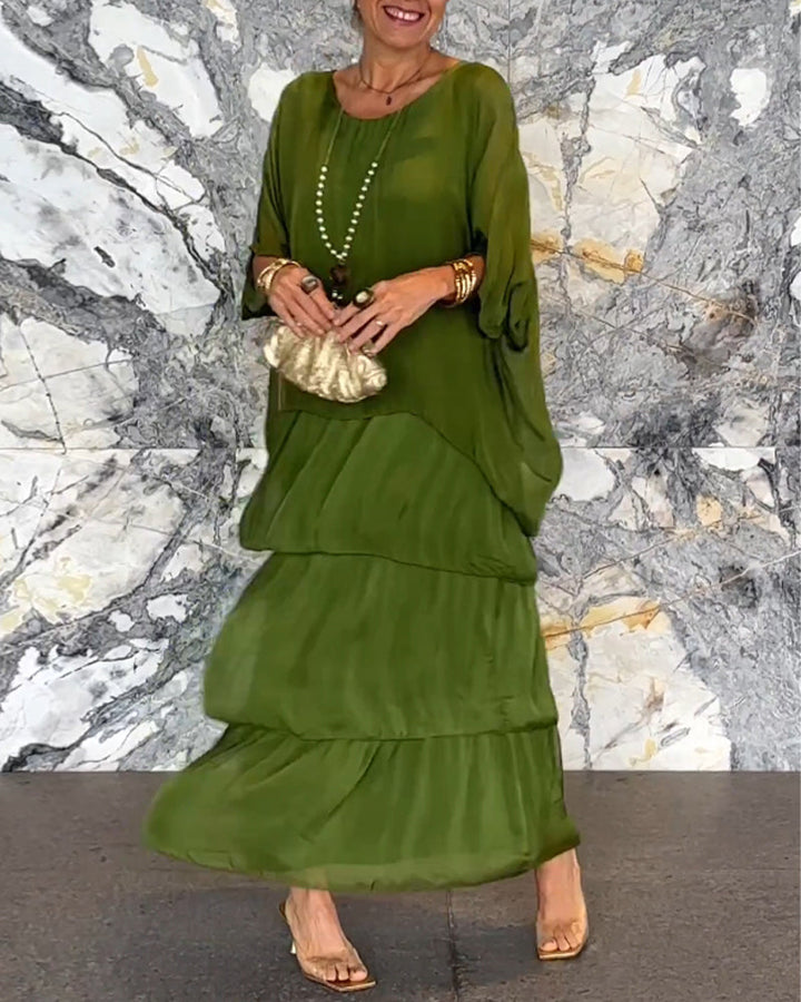 Morgan™ | Multi-Tiered Green Maxi Dress