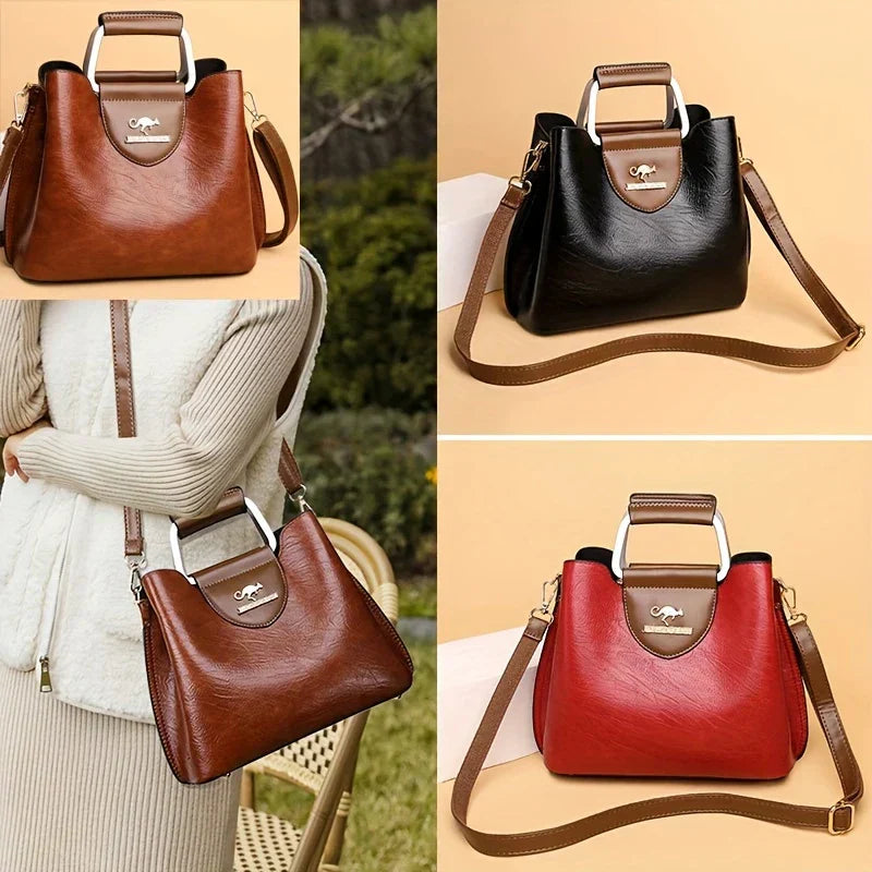 Isabella - Stylish Leather Bucket Bag