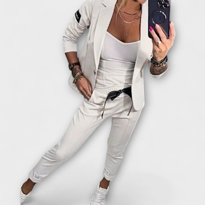 Vionne | Chic Ensemble of Blouse, Jacket, and Trousers