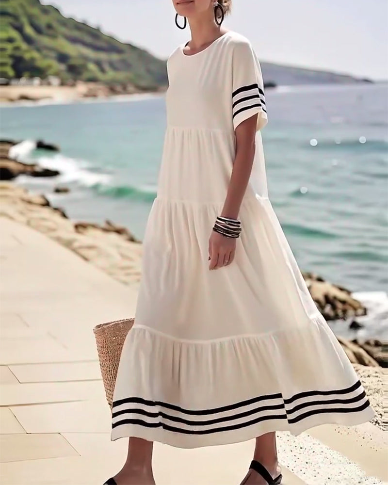Chic Short Sleeve Vacation Dress