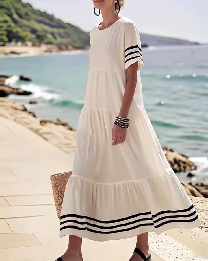 Chic Short Sleeve Vacation Dress