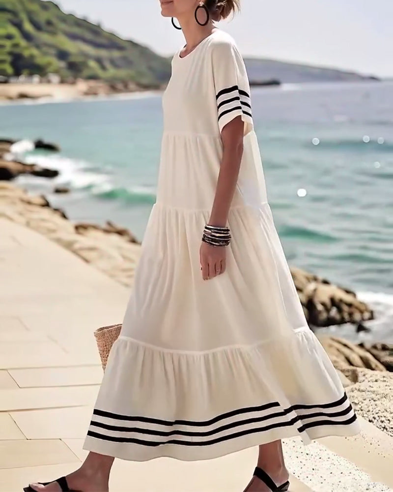 Chic Short Sleeve Vacation Dress