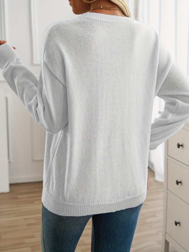 Elisabeth - Knit Sweater with Long Sleeves and Crewneck
