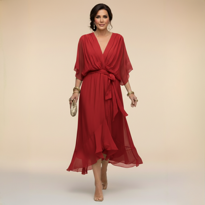 Monica | Sophisticated V-Neck Dress